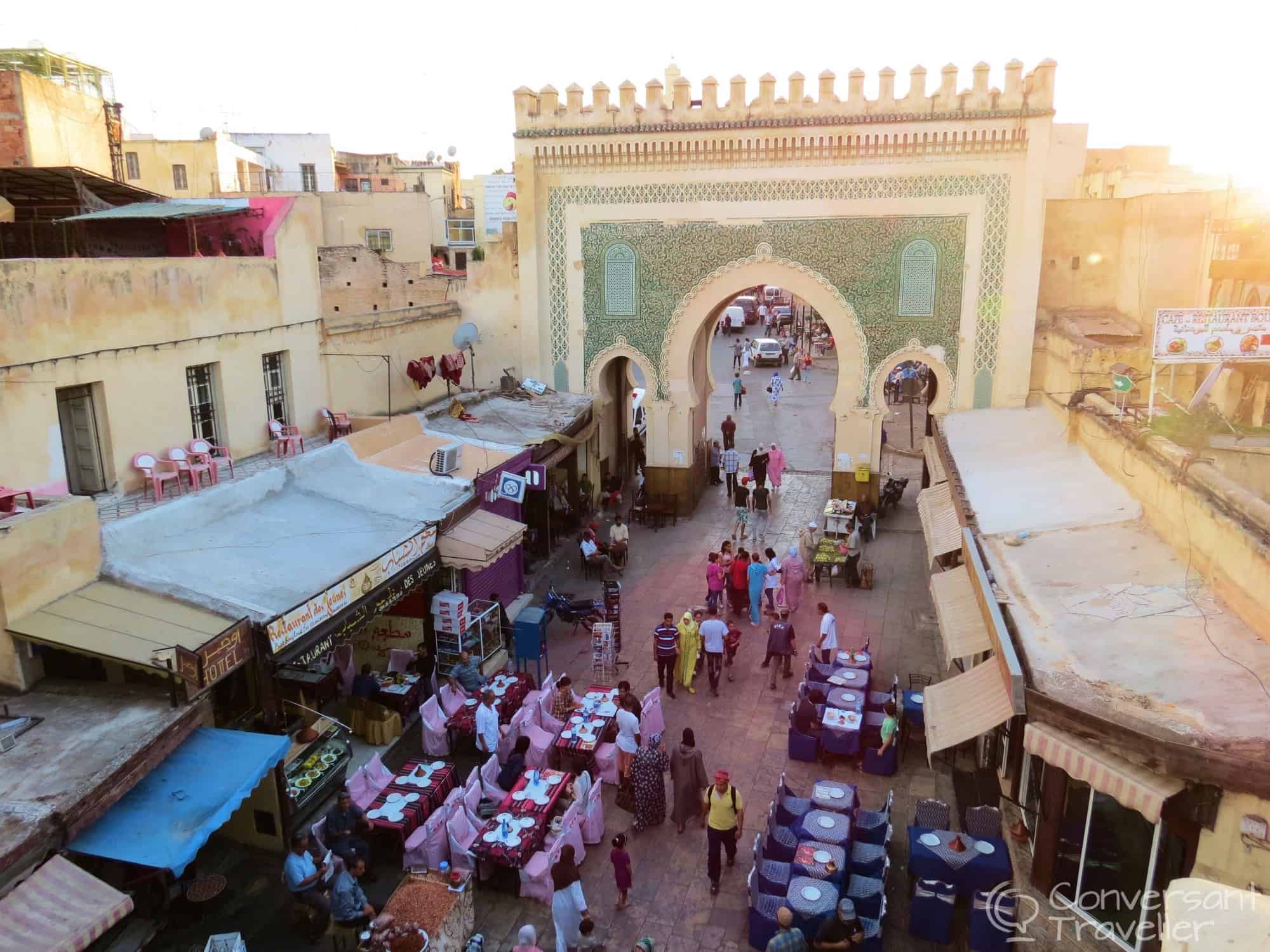 View from Kasbah Cafe, Bab Bou Jeloud, Fes, Morocco