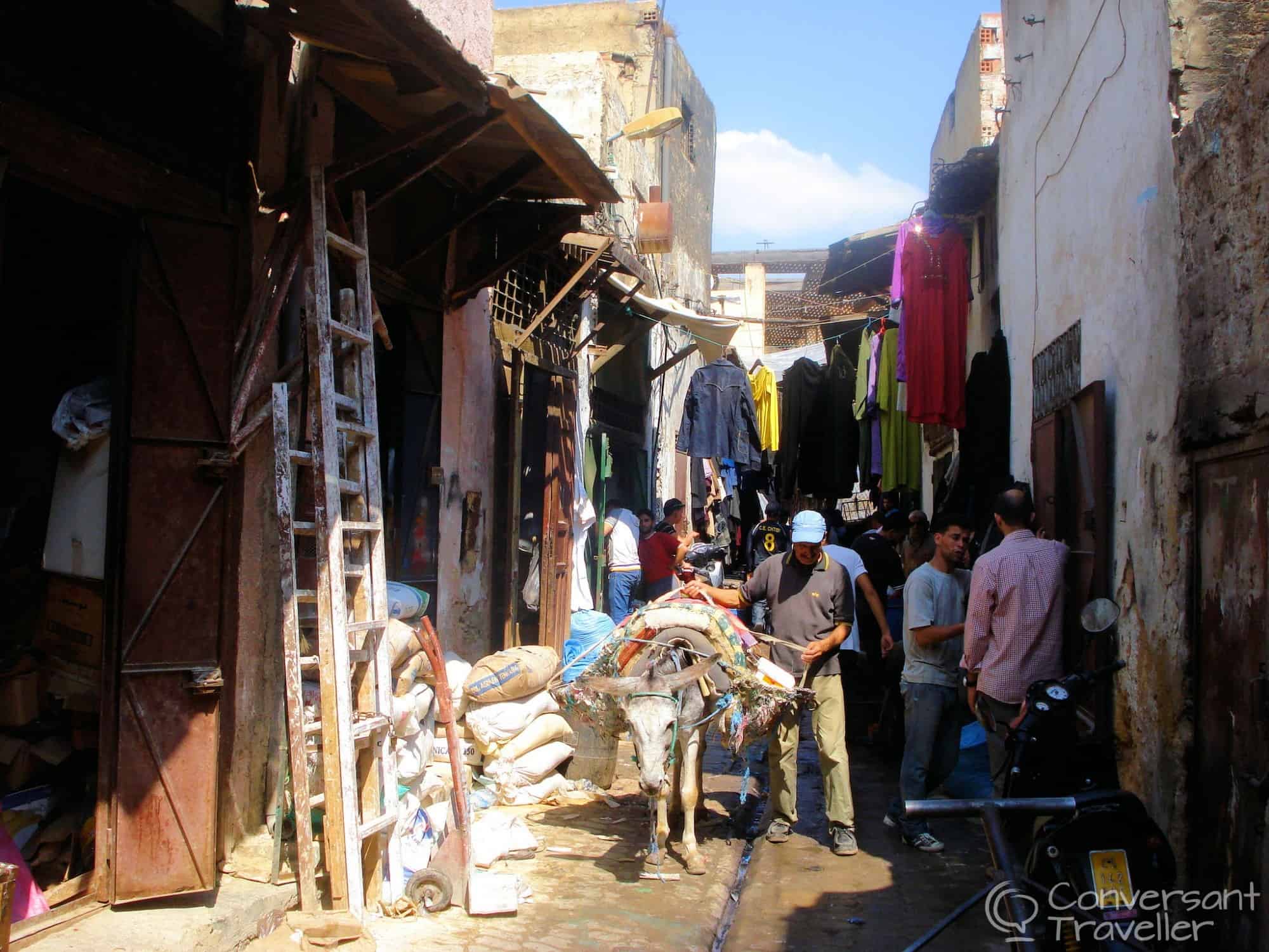 The dyers souks – all the colours are natural so they don’t stain the skin of the men who spend their day wading through brightly coloured troughs