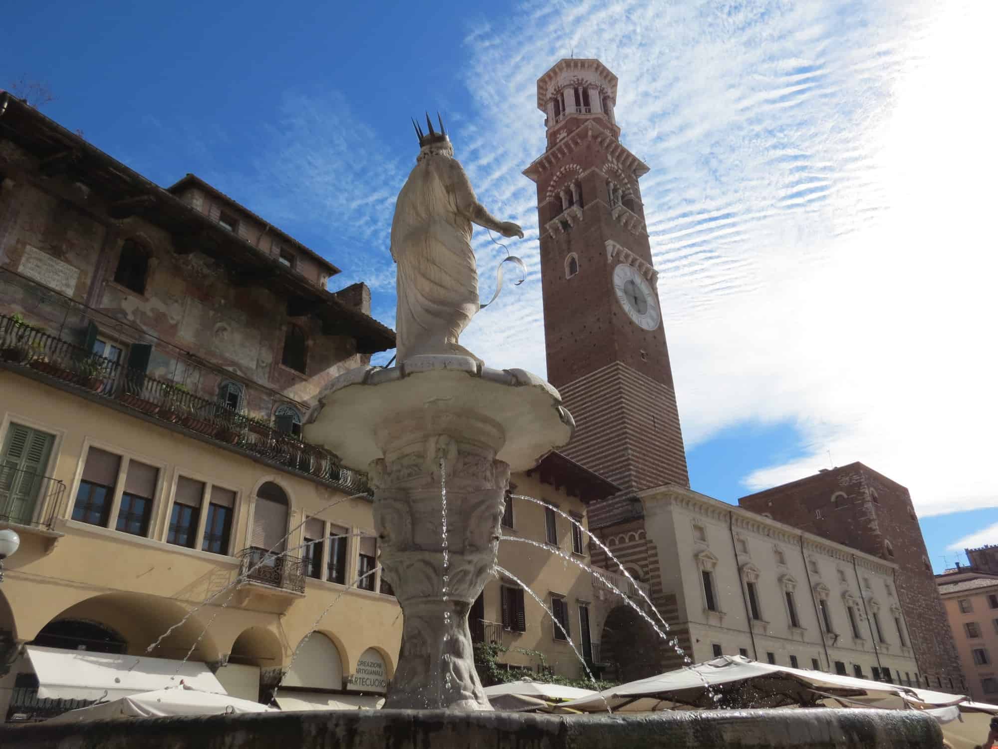 Lamberti Tower from Piazza Erbe, Verona