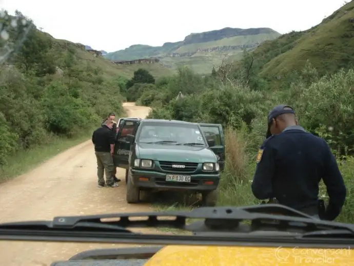 Driving up the Sani Pass in Lesotho