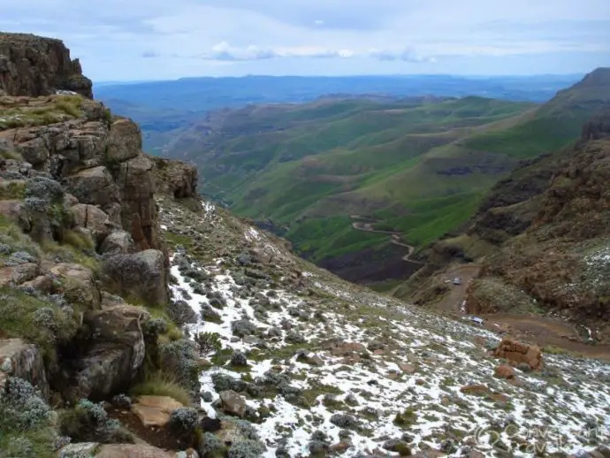 Driving up the Sani Pass in Lesotho