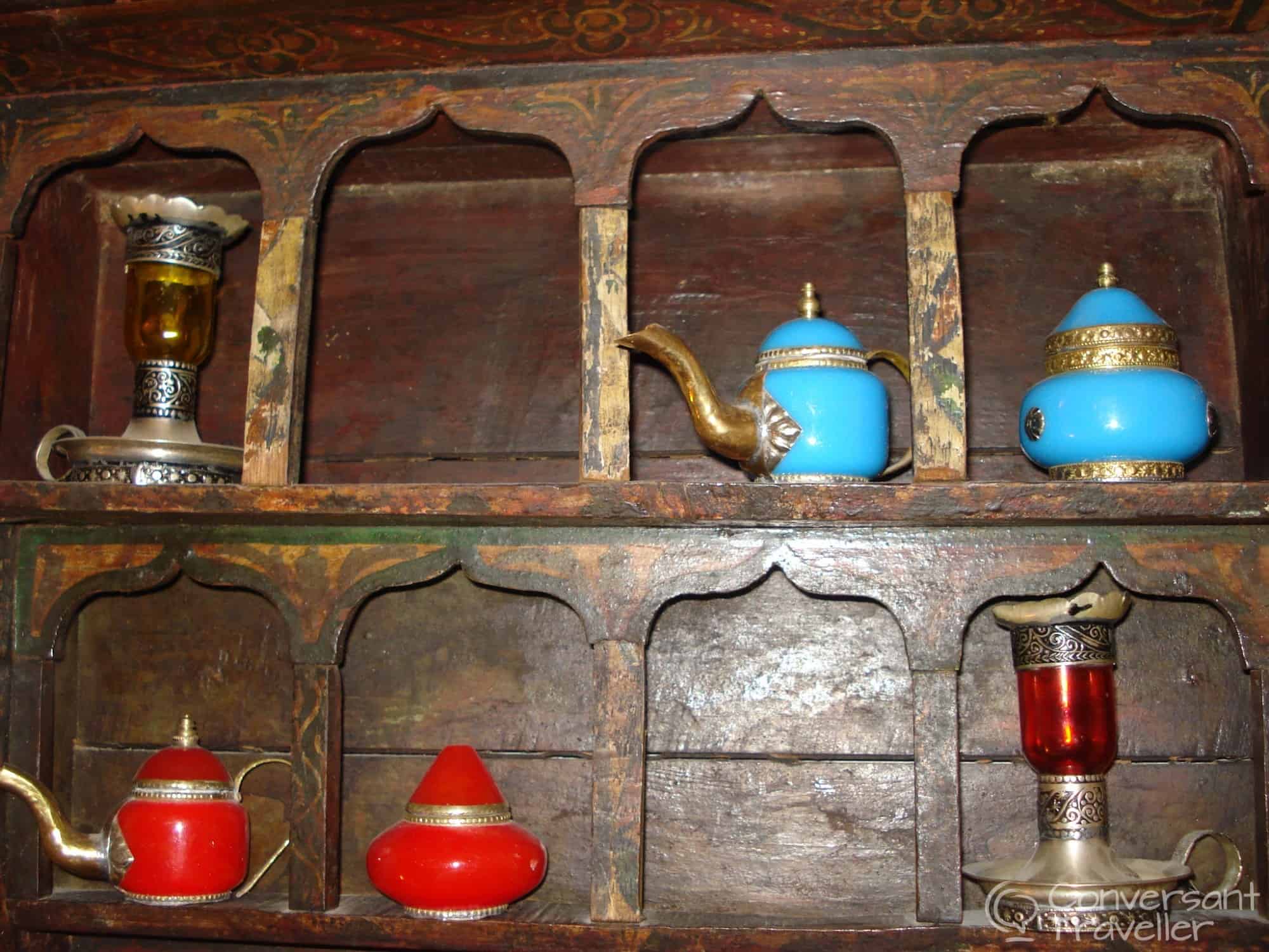 Magic lamps and teapots at Riad Carina, Marrakech