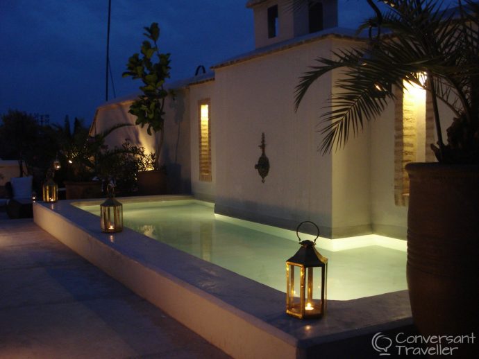 The roof dipping pool at Riad Camilia, Marrakech