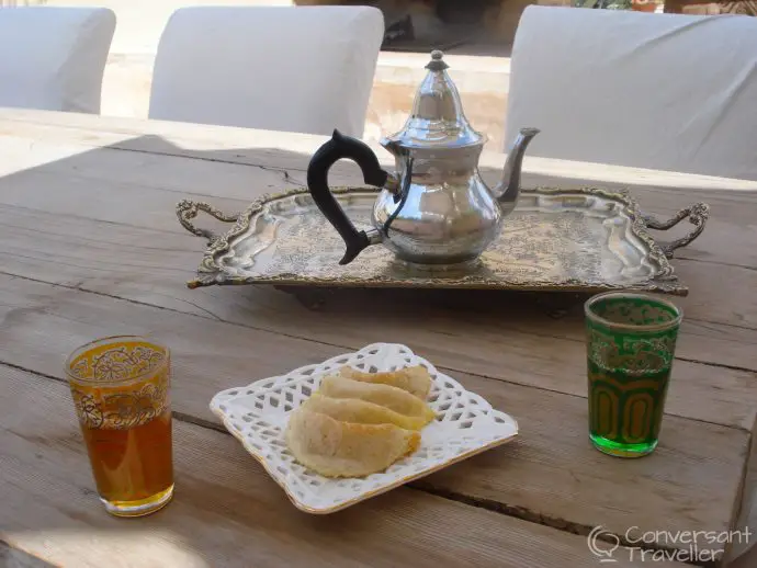 Mint tea and 'gazelles' at Riad Camilia, Marrakech