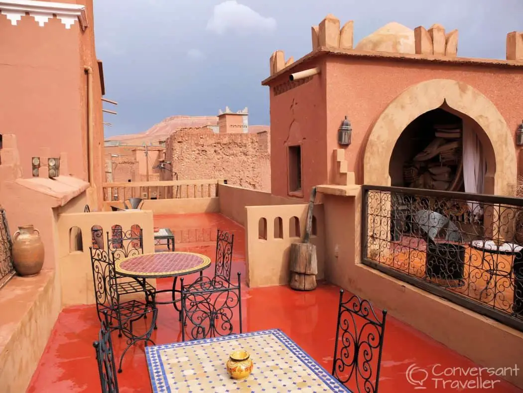 Spoilt for choice with seating at Kasbah Ellouze, Tamdaght, Morocco