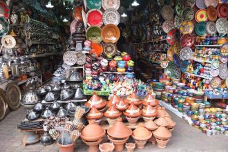The colourful souks in Marrakech, Morocco