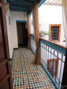 The private balcony between our room and bathroom, Riad Laayoun, Fes, Morocco