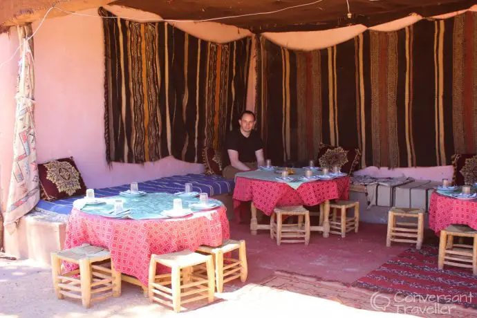 Welcome shade at Telouet Auberge, Morocco