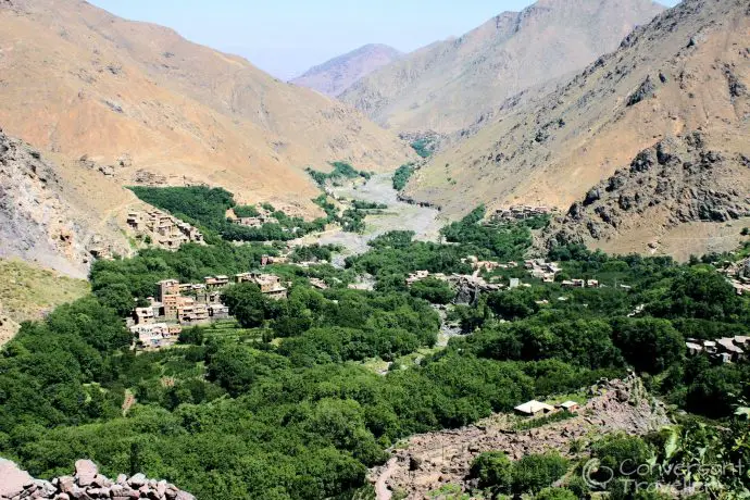 Looking back down on Imlil, Morocco