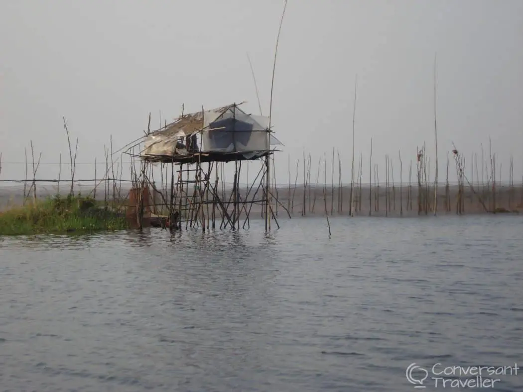Stilted fisherman's platform, Tonle Sap, Cambodia