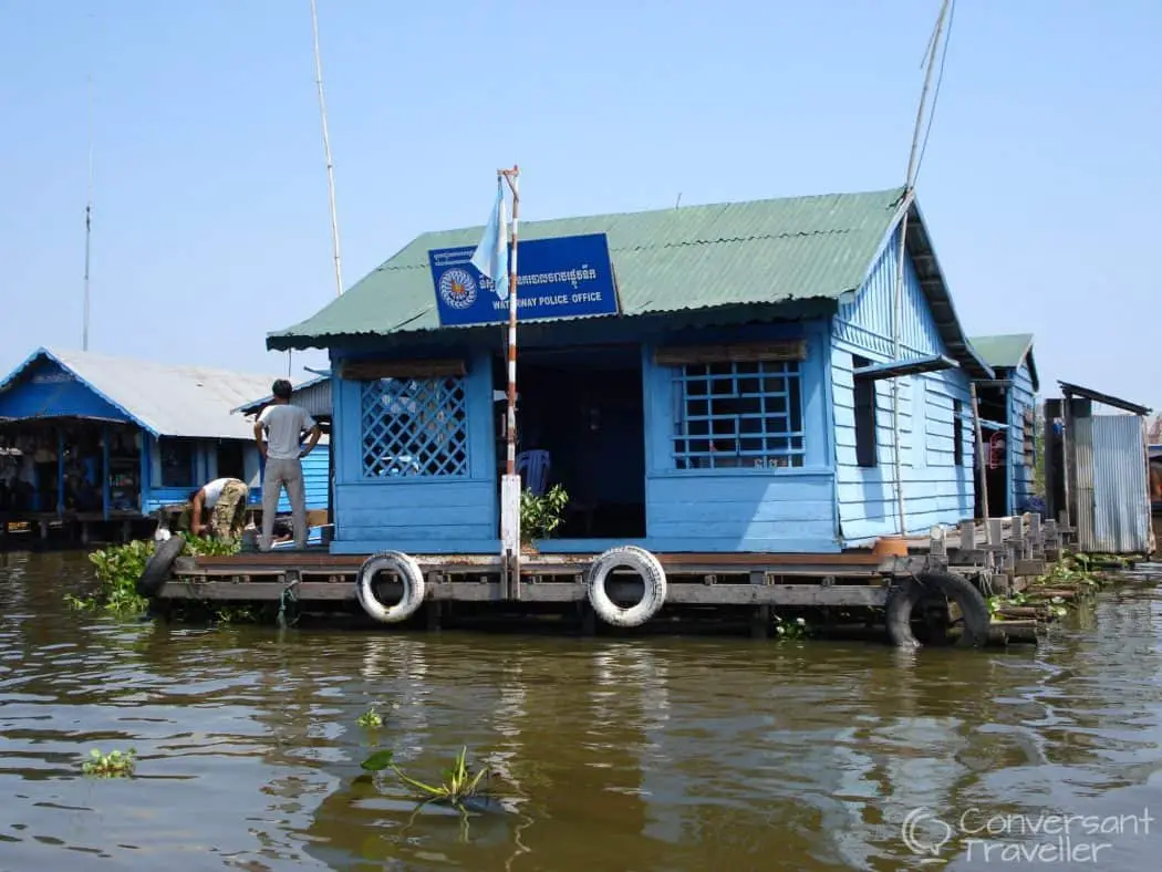 Floating police station, Tonle Sap, Cambodia