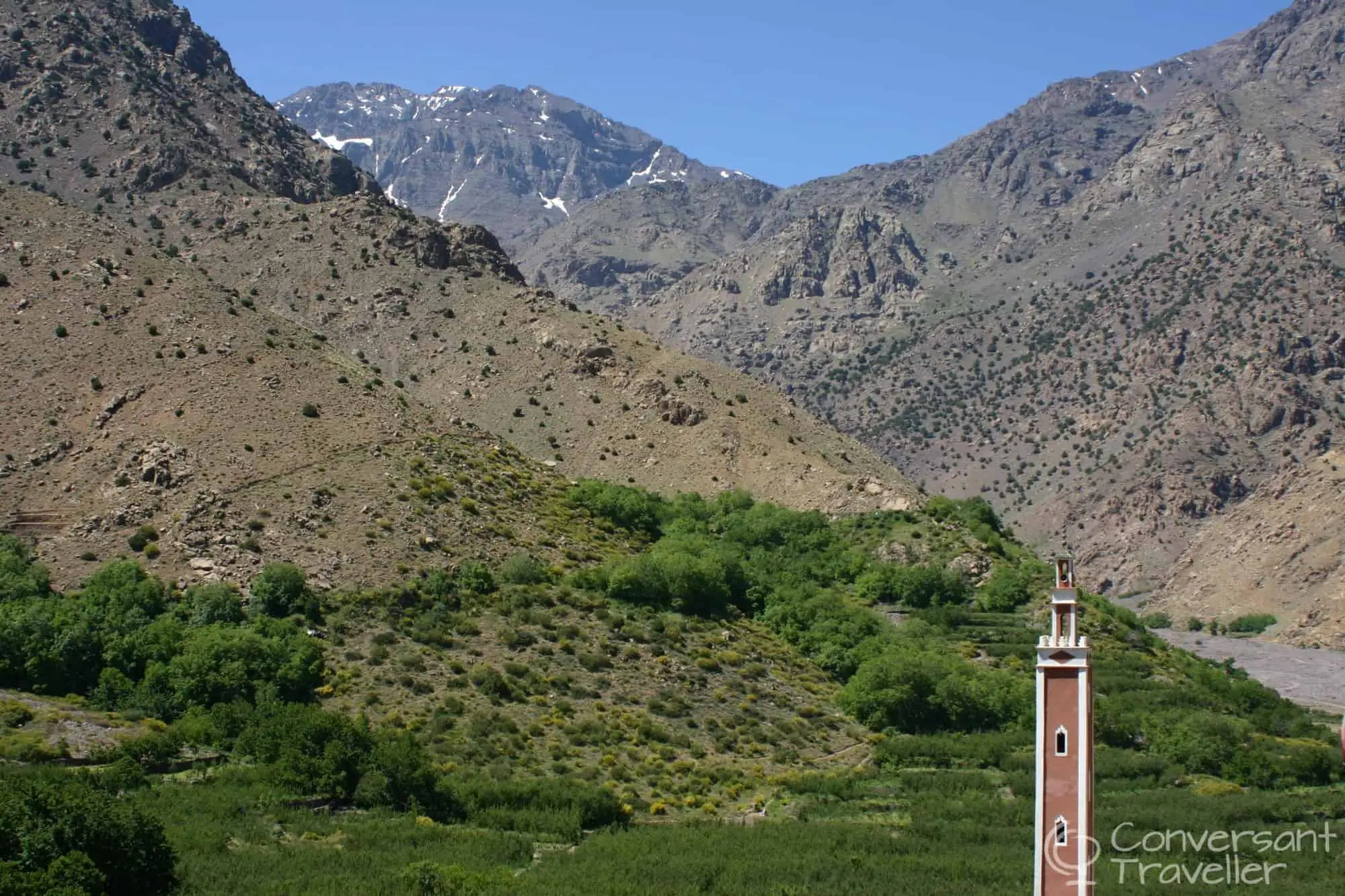 Looking up to Mount Toubkal, Imlil, Morocco