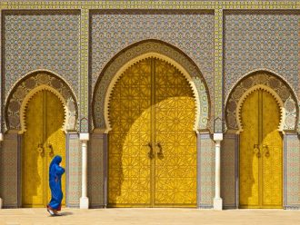 Most instagrammable places in Morocco - the golden doors at the Royal Palace in Fes