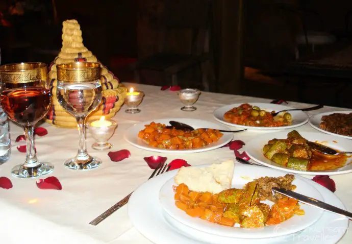 Moroccan salads, starter for just 2! At Riad Carina, Marrakech