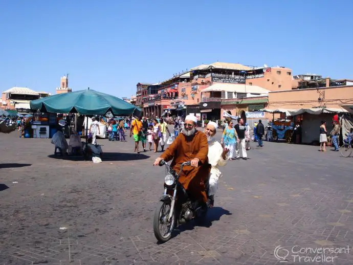 Travelling local style in Djemaa el Fna, Marrakech