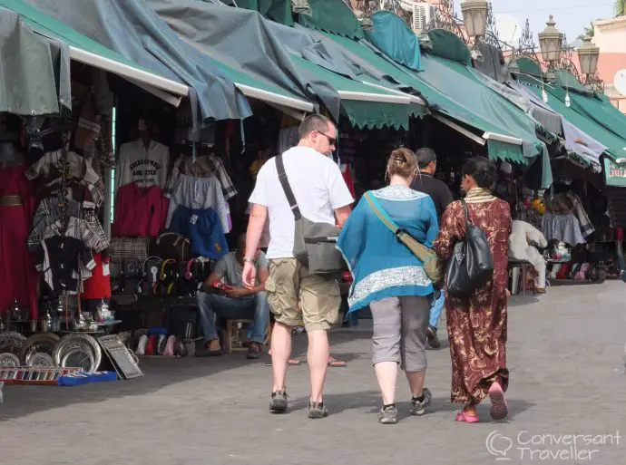 Being pounced on by a henna tattooist, they just won't learn! Djemaa el Fna, Marrakech