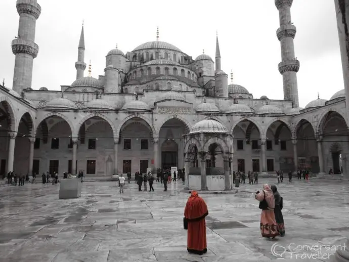 The Blue Mosque exterior gives no hints of the colour explosion inside.