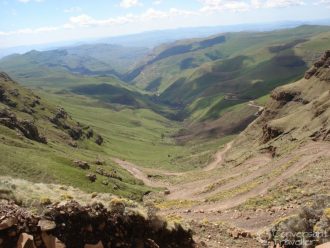 Driving Sani Pass, Lesotho