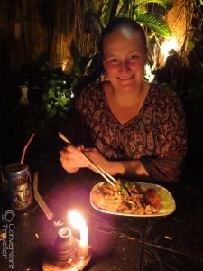 Buffalo noodles amongst the greenery at Lao Lao Garden, Luang Prabang