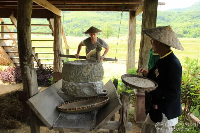 Bumping and grinding, and rice flour, voila!