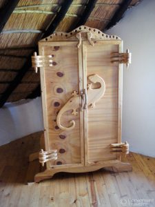Andrew's signature furniture at Antbear Guesthouse, Giants Castle