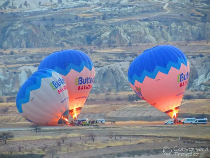 Watching Butterfly balloons warm up from the comfort of our balcony