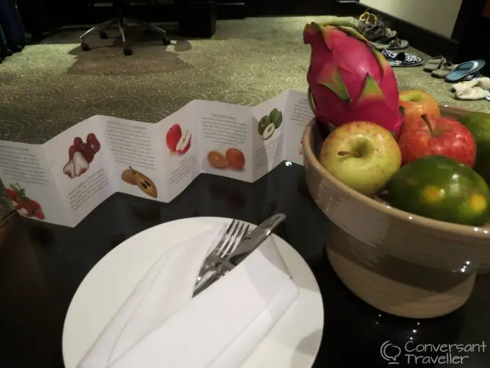 The fruit menu in our CLub Suite, Banyan Tree, Bangkok