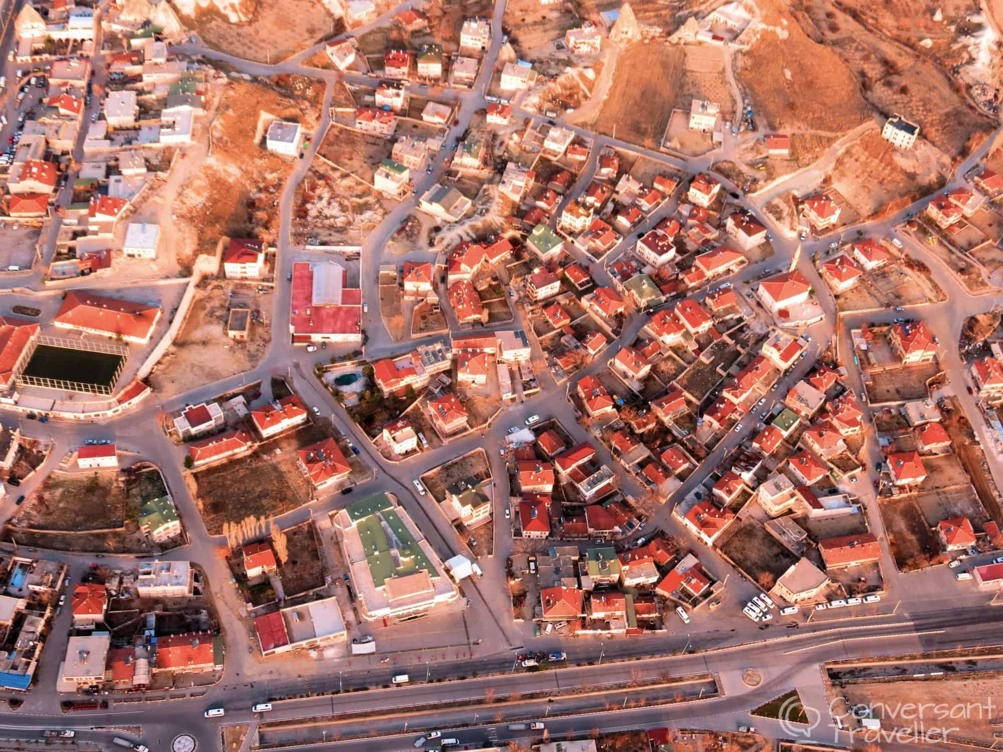 Birds eye view of Goreme, from our hot air balloon!