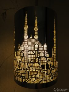 Cool lampshades at Hotel Amira, Istanbul