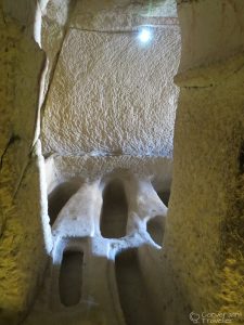 Burial chambers in a cave church