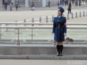 Pyongyang traffic girl