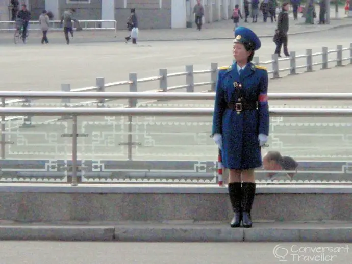 Pyongyang traffic girl, North Korea