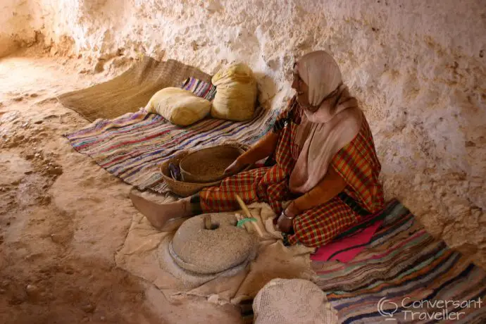 Inside a troglodyte home in Matmata, Tunisia