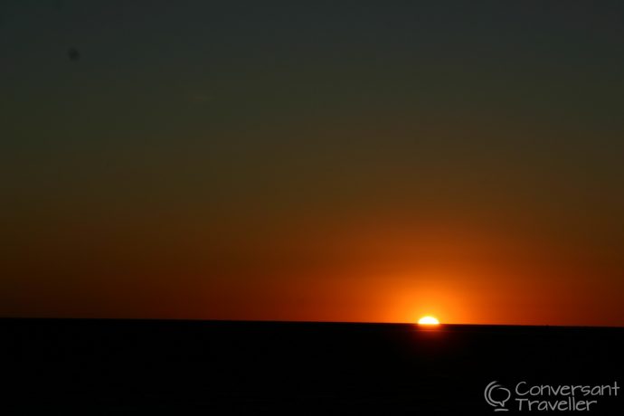 Spectacular sunrise over Chott el Jerid, Tunisia