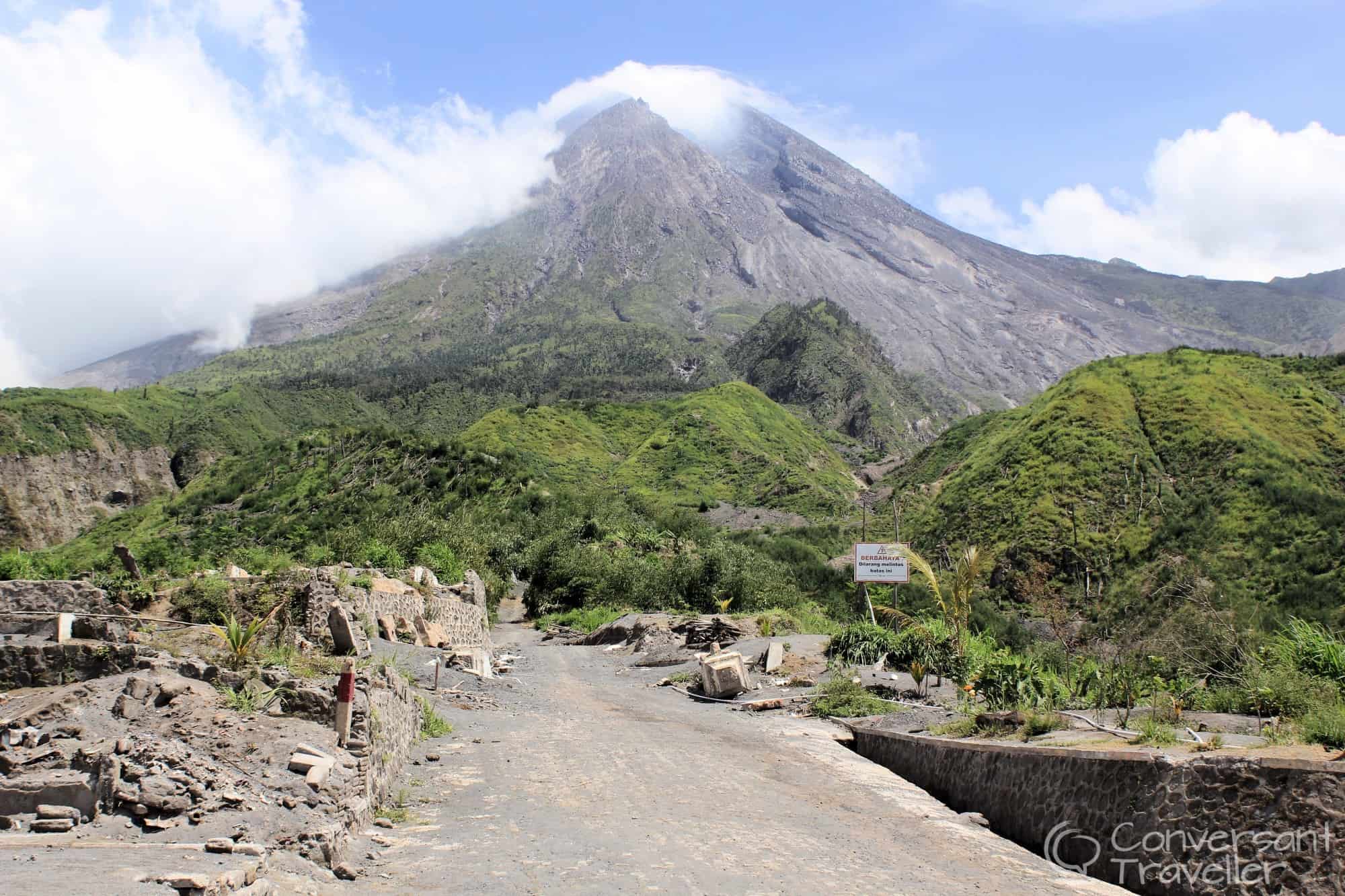 All that remains of the village on the slopes of Mount Merapi, Java