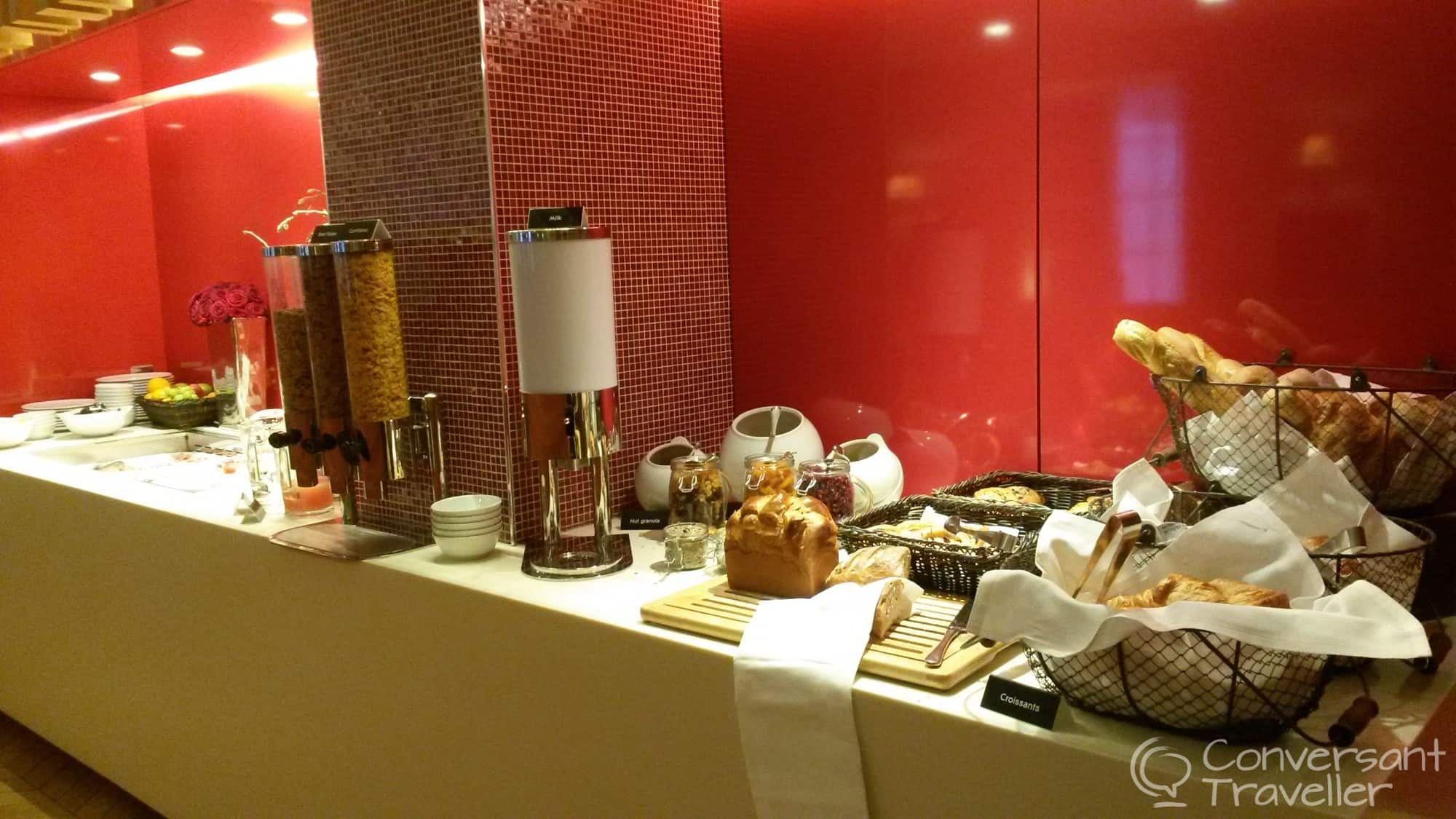 The breakfast spread at the Apex Temple Court Hotel, London