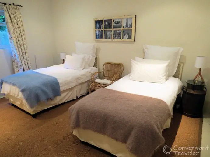 Guest bedroom at the Map Room, Franschhoek, South Africa