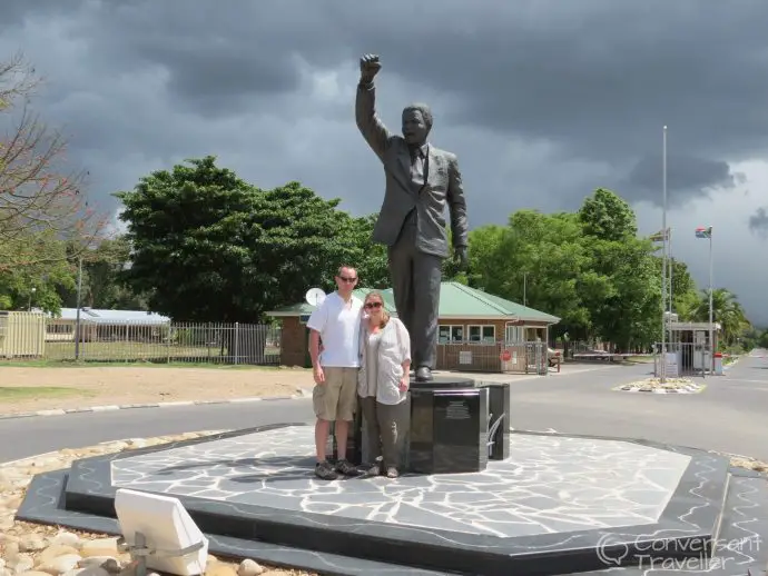 Nelson Mandela statue outside the Groot Drakenstein Prison, Franschhoek