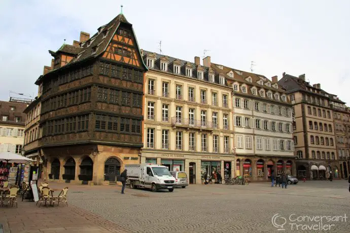 Place de la Cathedrale with Maison Kammerzel on the left, Strasbourg