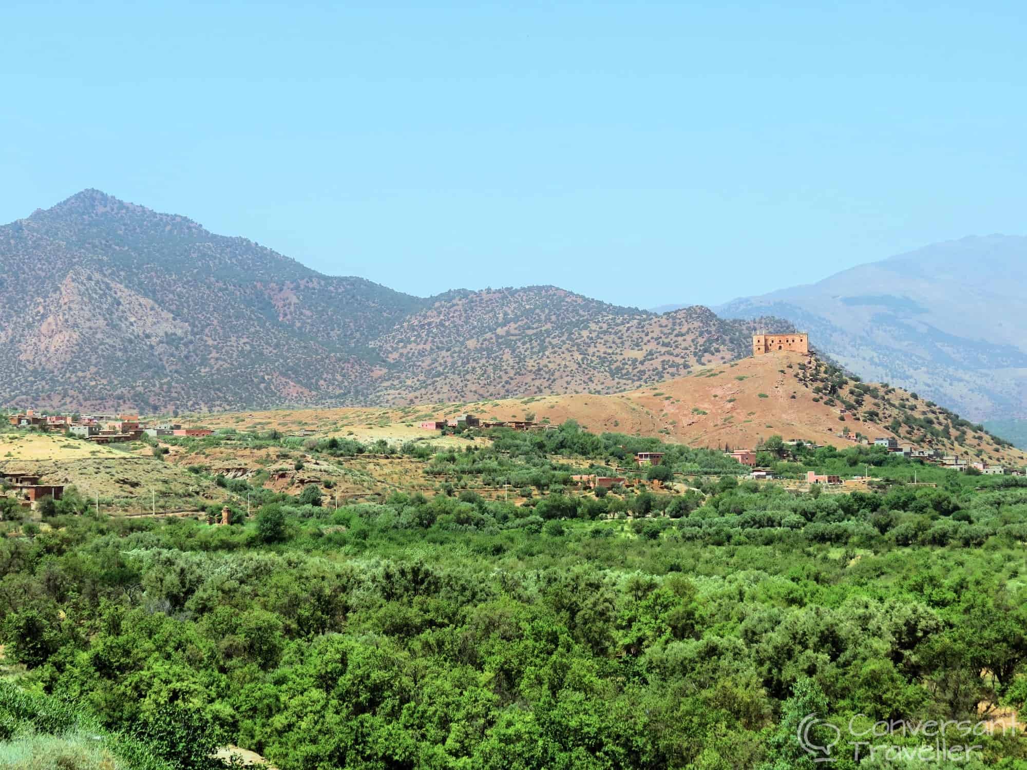 Ruined Kasbah of Agadir n-Gouf in the Ijoukak Valley, before the Tizi n Test Pass, High Atlas Mountains