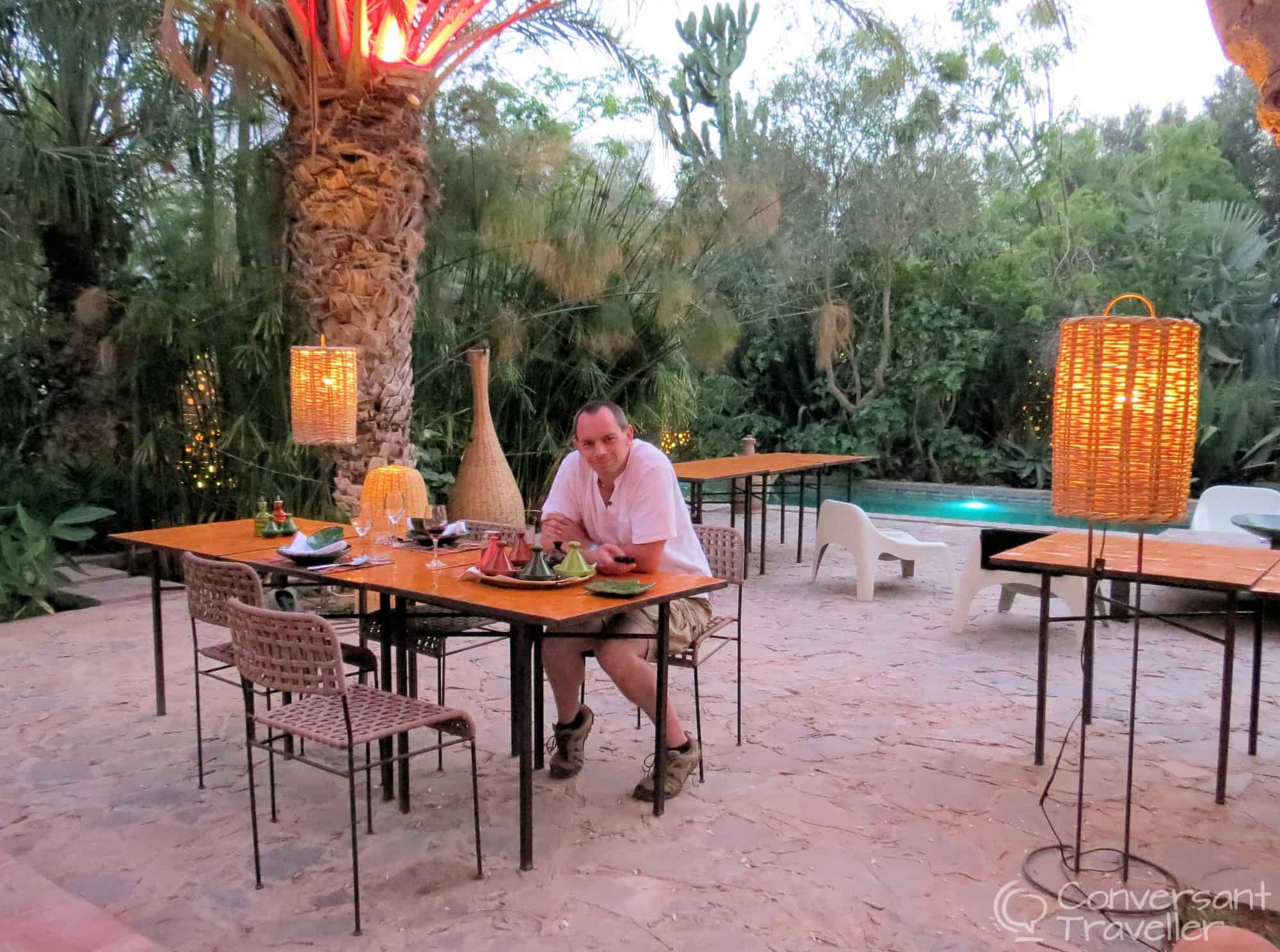 Dinner by the pool at Dar Al Hossoun, Taroudant