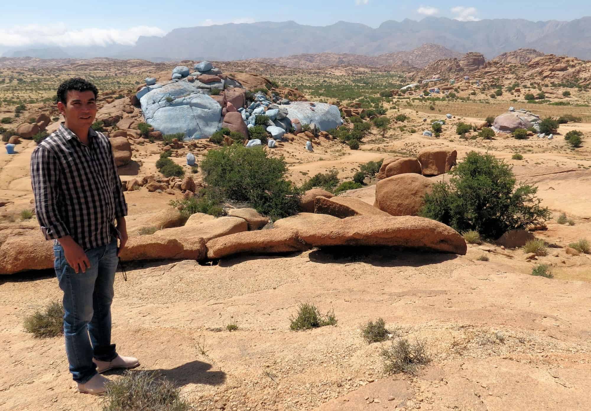 The Blue Painted Rocks near Tafraoute, Morocco