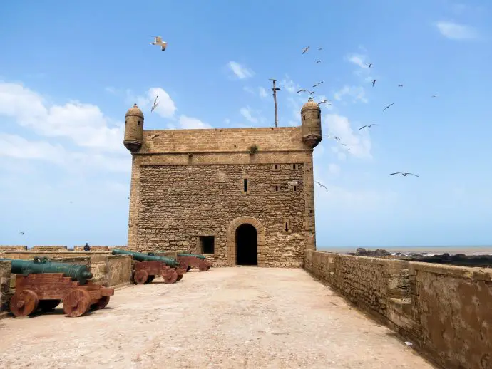 What to do in Essaouira, Morocco The fort tower overlooking the port at Essaouira, Morocco