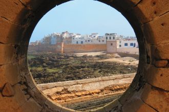 The iconic view of Essaouira taken from the old fort, Morocco