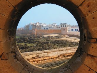 The iconic view of Essaouira taken from the old fort, Morocco