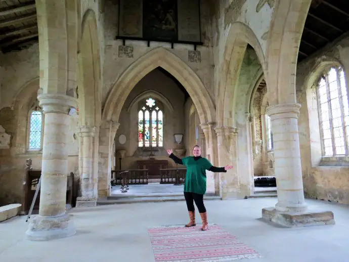 Champing at All Saints Church, Aldwincle, Northamptonshire