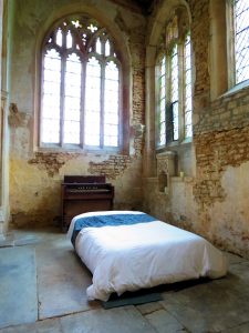 Champing at All Saints Church, Aldwincle, Northamptonshire