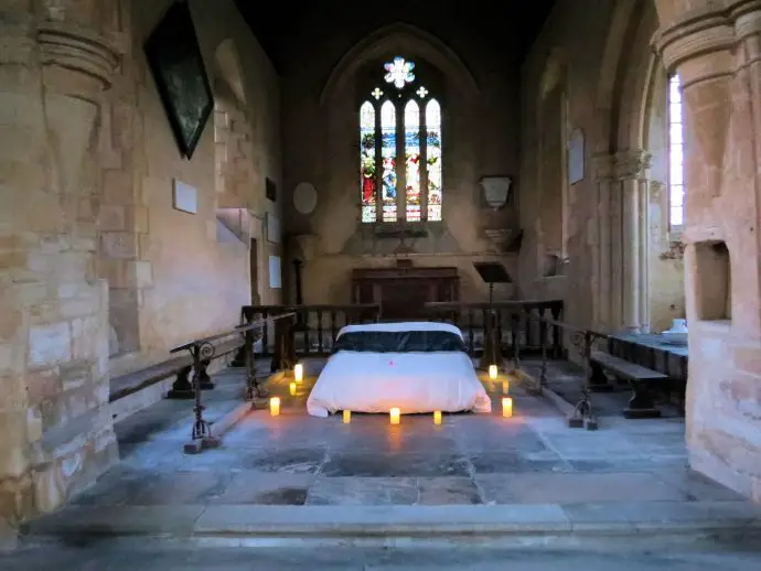 Champing at All Saints Church, Aldwincle, Northamptonshire