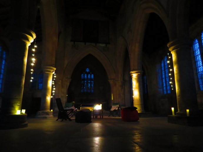 Champing at All Saints Church, Aldwincle, Northamptonshire