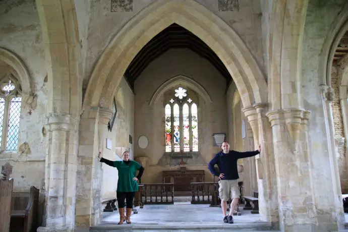 Champing at All Saints Church, Aldwincle, Northamptonshire